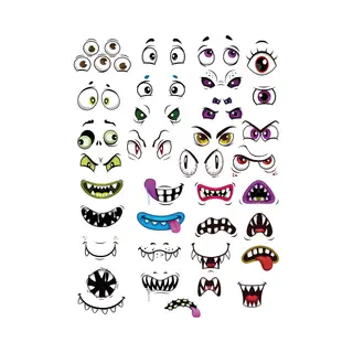 Halloween Stickervellen - Monster Ogen En Monden