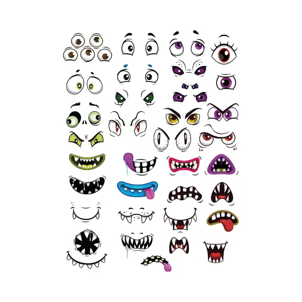 Halloween Stickervellen - Monster Ogen En Monden thumbnail