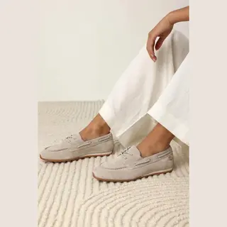 Fred De La Bretoniere - Uta Mocca Mocassin Suède Beige - Maat 40