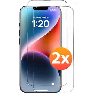 Solutionss4 Screenprotector - Geschikt Voor IPhone 14 Tempered Glass Gehard Glas Screen Protector - 2 Stuks Extra Sterk Beschermglas
