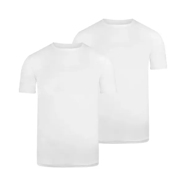 Boxr Underwear - Bamboe T-Shirt Heren - Ronde Hals - Wit - S - Zijdezacht -Thermo Control - Ondershirt Heren - 2-Pack thumbnail