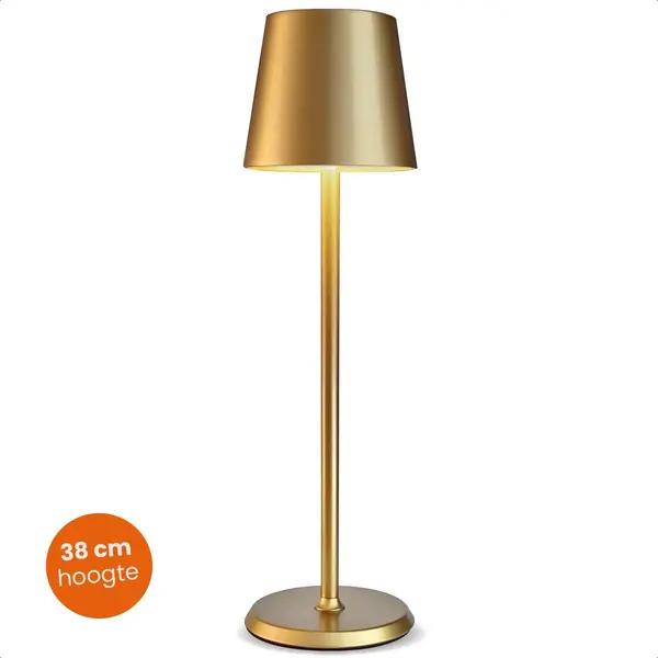 Goliving Tafellamp - Draadloos En Dimbaar - 38 Cm - Goud thumbnail