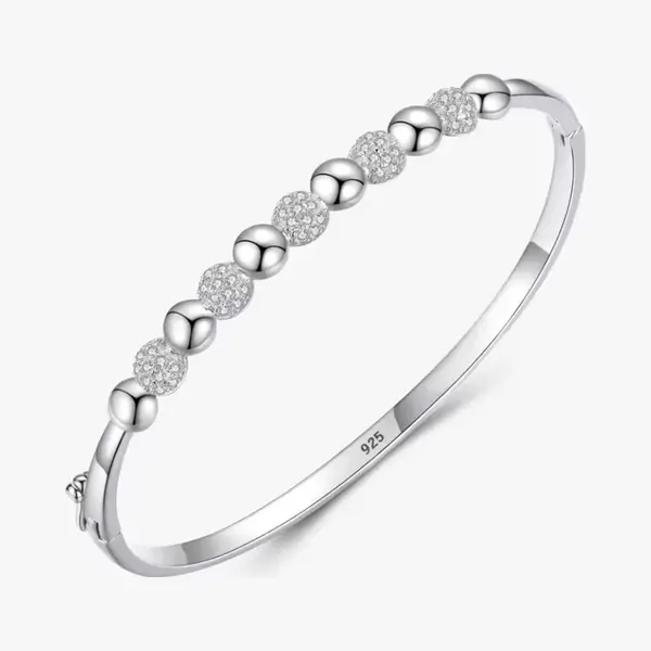 N3 Collecties Echte 925 Sterling Zilveren, Sprankelende Zirkonia, Eenvoudige Ronde Armbanden Voor Vrouwen thumbnail
