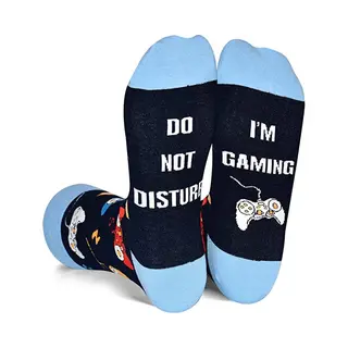 Malinsi Grappige Speelsokken – Antislip – Do Not Disturb – Eenheidsmaat – Cadeau Voor Mannen – Sokken Voor Thuis – Verjaardag, Lichtblauw