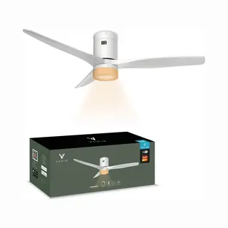 Varin® Smart Ventilator Met Led Verlichting - Wit - Tuya Wifi - Led Cct - Lange Bladen - Ø 132cm - 6 Snelheden - Super Stil 20dB - Met