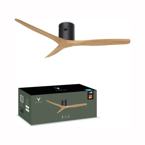 Varin® Smart Deckenventilator, Tuya Wlan, Lange Flügel, 6 Geschwindigkeiten, Ventilator Leise 20 Db, Deckenventilator Mit Fernbedienung Und App, Ø thumbnail