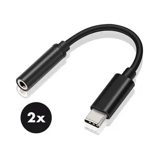 High Quality Digital Usb-C Naar 3.5mm Aux Audio Adapter Met Dac - Set Van 2 - Zwart - Staza