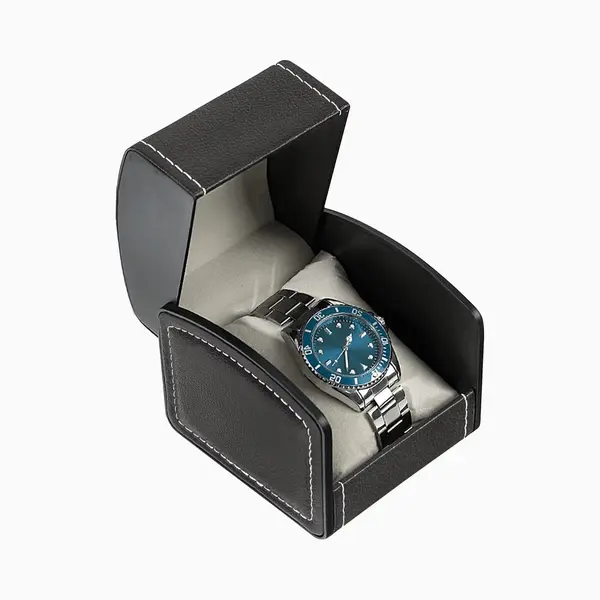 Luxe Horloge Giftbox - Zwart - Pu Leer - Horlogedoos - Met Inlegkussentje - Kadobox - Cadeau - Verjaardag - Kerst - Sinterklaas - Feestdagen thumbnail