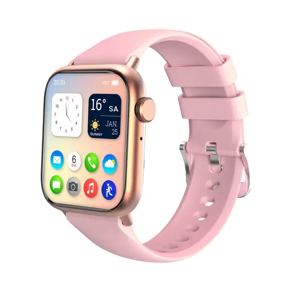 Nuvance - Smartwatch Männer & Frauen Mit Bluetooth - 45mm - Geeignet Für Alle Smartphones - Schrittzähler Und Herzfrequenzmesser - Wasserdicht - thumbnail