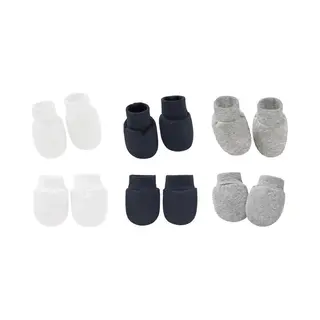 Mylinsé 3-pack – Baby Newborn Krabwantjes & Slofjes – Zwart, Wit & Grijs – Katoen