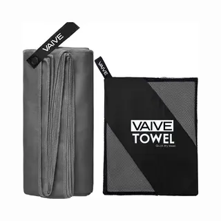 Vaive Microvezel Handdoek - Strandlaken 100x200 - Badlaken - Reishanddoek Sneldrogend - Grijs