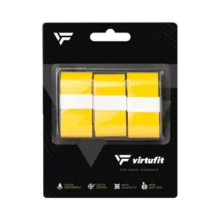 VirtuFit Pro Padel Overgrip - Geel - Set Van 3 - Vochtabsorberend Pu-materiaal