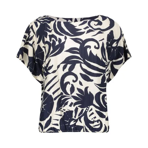 Geisha T-shirt Top Flower Bi Color 63236 26 Navy/off-white Dames Maat - Xxl thumbnail