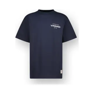 Vingino Basic Oversized Polo's & T-shirts Jongens - Polo Shirt - Donkerblauw - Maat 176