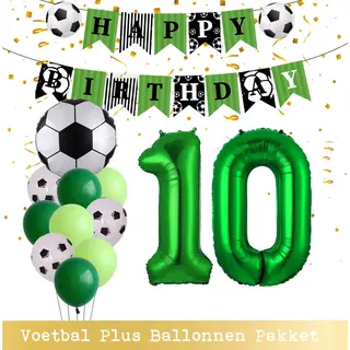 Cijfer Ballon 10 Jaar - Voetbal Ballonnen - Snoes - Pluspakket - Set Van 12 Sport Voetbalfan Voetbal Jongen/Meisje - Sportieve - Voetbal Vrouwen