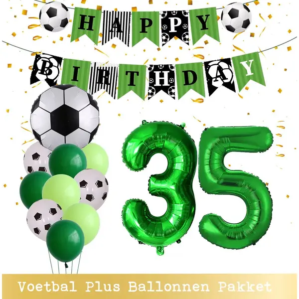 Cijfer Ballon 35 Jaar - Voetbal Ballonnen - Snoes - Pluspakket - Set Van 12 Sport Voetbalfan Voetbal Jongen/Meisje - Sportieve - Voetbal Vrouwen thumbnail