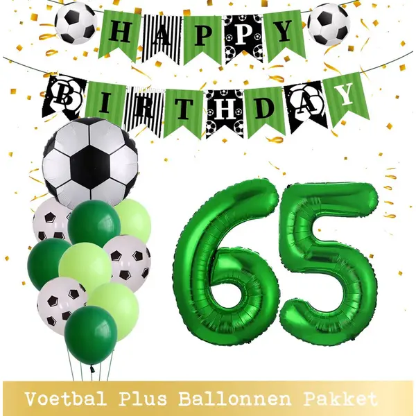 Cijfer Ballon 65 Jaar - Voetbal Ballonnen - Snoes - Pluspakket - Set Van 12 Sport Voetbalfan Voetbal Jongen/Meisje - Sportieve - Voetbal Vrouwen thumbnail