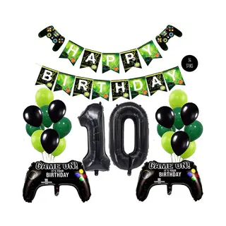 Snoes Mega Game Gamers Helium Verjaardags Ballonnen Feestdecoratie Black Cijfer Ballon Nr 10