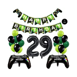 Snoes Mega Game Gamers Helium Verjaardags Ballonnen Feestdecoratie Black Cijfer Ballon Nr 29