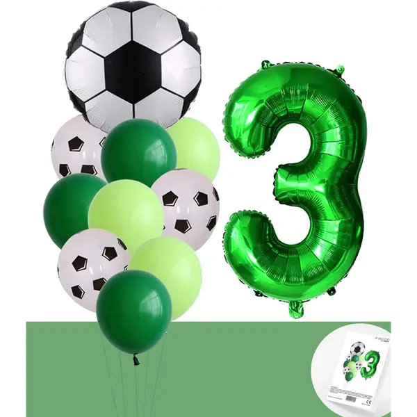Voetbal Verjaardag * Ballonnen Set 3 Jaar * Hoera 3 Jaar * Jarig Voetbal * Voetbal Fan * Snoes * 80 Cm * Voetbal Versiering * Birthday thumbnail