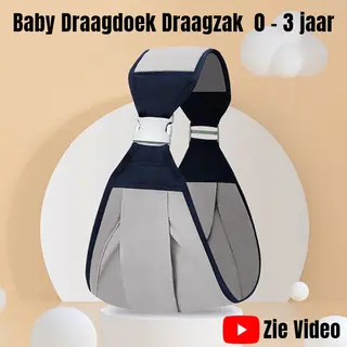 Allernieuwste.nl® Baby Draagzak Draagdoek Babydrager Grijs - 0 To 3 Jaar - Ergonomische Veilige Buikdrager Baby Drager Babydraagzak - Grijs