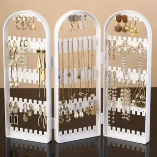 LaGloss® Inklapbare Sieraden Display - 180 Oorbellen - Kettingen - 28x10x2cm - Wit