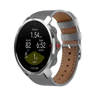 Strap-it Leren Smartwatch Bandje - Geschikt Voor Polar Grit X / Grit X Pro / Vantage M / M2 / M3 / V3 - Grijs