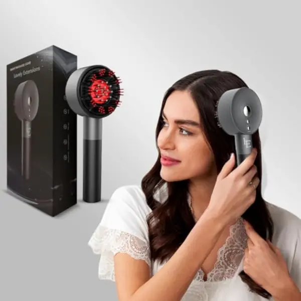 lovely Extensions Le® Scalp Massager - Rood Lichttherapie - Hoofdhuid - Massage Borstel - Lichttherapie Lamp - Hoofdmassage Apparaat - Red Light Therapy - Scalp thumbnail