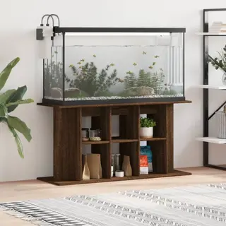 VidaXL Aquarium Stand - Engineered Wood Fish Tank Holder With Storage, Brown Oak Finish, Stylish And Durable, 120x40x60cm For Living Room Or Office