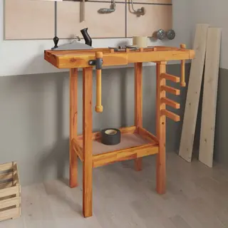 Vidaxl - Workbench With Vices 92x48x83 Cm Solid Wood Acacia