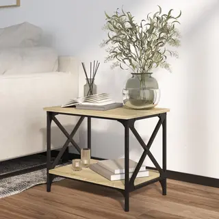 Side Table Sonoma Oak 55x38x45 Cm Engineered Wood Vidaxl