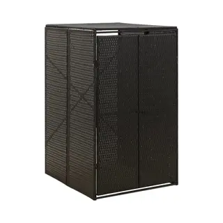 Vidaxl - Single Wheelie Bin Shed Black 70x80x117 Cm Poly Rattan