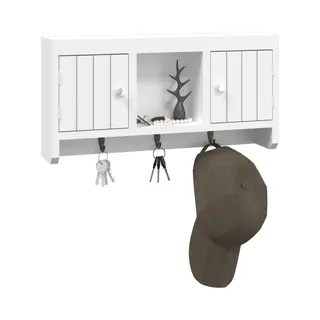 Schlüsselschrank Weiß 40x8, 5x20 Cm Holzwerkstoff & Stahl Vidaxl