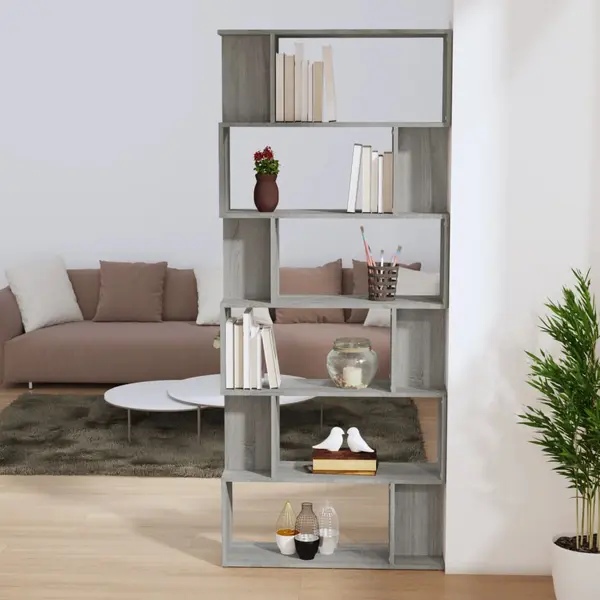 Bücherregal/raumteiler Grau Sonoma 80x24x192 Cm Holzwerkstoff - Vidaxl thumbnail