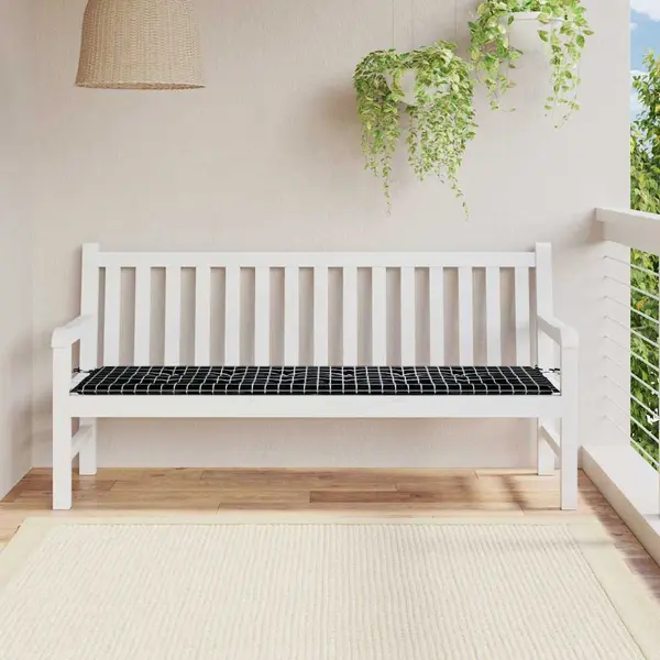 Gartenbank-kissen Plaid Schwarz 180 X 50 X 4 Cm Oxford Stoff Vidaxl thumbnail