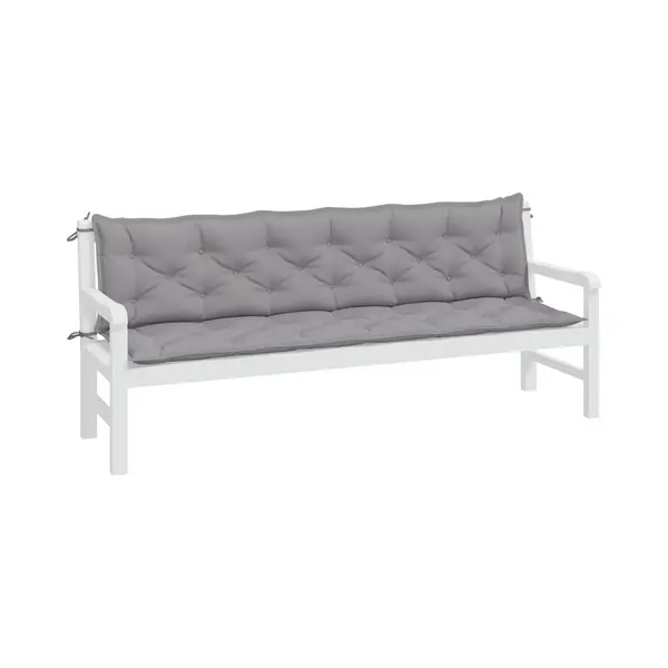 VidaXL Gartenbank-Auflagen 2 Stk. Grau 200x50x7 Cm Oxford-Gewebe thumbnail
