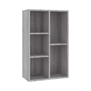VidaXL Sideboard Bücherregal, Bücherschrank Mit 5 Fächern, Wandregal Standregal Für Wohnzimmer, Regal Büroregal Aktenregal, Grau Sonoma