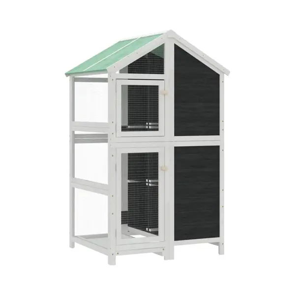 Bird House Grey 97x81x152 Cm Solid Wood Pine Vidaxl thumbnail