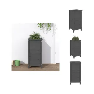 VidaXL - Plantenbak - 40x40x78 - Cm - Massief - Grenenhout - Grijs