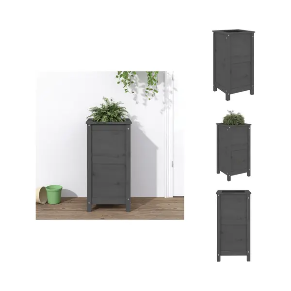 VidaXL Grey Pine Wood Raised Garden Bed 78 X 40 X 40cm - Wilko thumbnail
