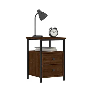 Vidaxl - Bedside Cabinets 2 Pcs Brown Oak 34x35.5x50 Cm Engineered Wood