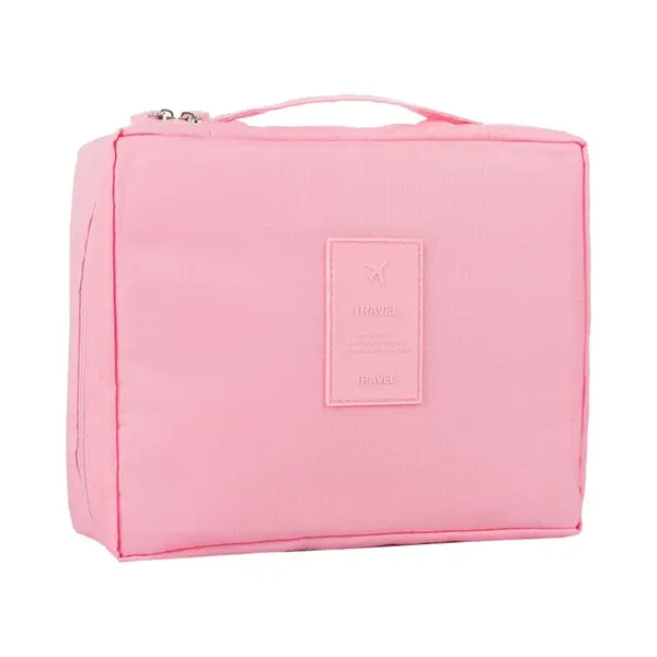 Fako Fashion - Make Up Tasje Rechthoek - Cosmetica Organizer - Toilettas - 21x16x8cm - Roze thumbnail