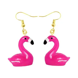 Fako Bijoux® - Oorbellen - Flamingo - Kunststof - Roze
