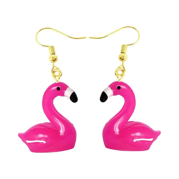 Fako Bijoux® - Oorbellen - Flamingo - Kunststof - Roze thumbnail