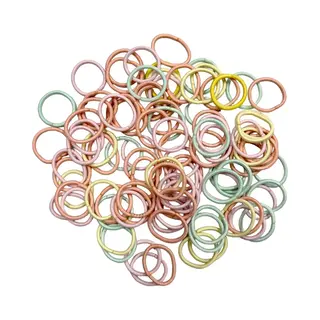 Fako Fashion 100 Kleine Haarelastiekjes - Haarelastiekjes Mini - 25mm - 2mm Dik - 100 Stuks - Pastel Mix