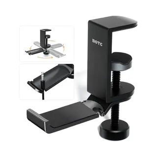 Botc Koptelefoon Houder - Headset Stand - 360 Rotatie - Koptelefoon Haak - Hoofdtelefoon Hanger - Aluminium - Zwart
