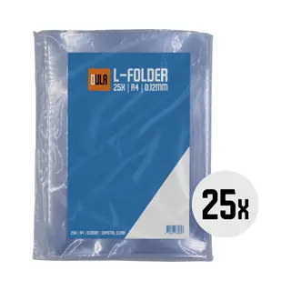 Dula - L-mappen - Insteekmappen - Glashelder - A4 - Extra Dik 0, 12mm - 25 Stuks - L-Map