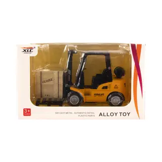 Metalen Heftruck Speelgoed Geel - Die-cast Heftruck Met Krat.