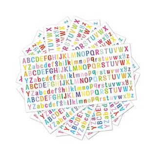 Winkrs Alfabet Sticker Vellen - Gekleurde Letters & Hoofdletters - 40x Alfabet 1, 5CM Stickers - Plakletters 5 Vellen