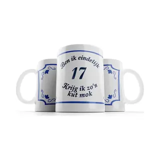 Grappige Mok - 17 Jaar Verjaardag - Verjaardag - Grappige Cadeaus - Cadeau - Mok Met Tekst - 330 Ml - Fotofabriek